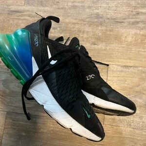 Nike Air Max 270 Black with Green and Blue Accents